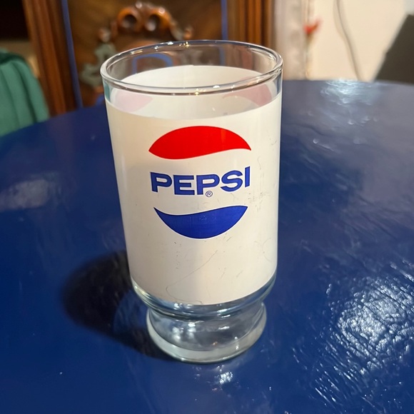 Vintage Pepsi Cola Glass Cup Red Blue - Picture 1 of 5
